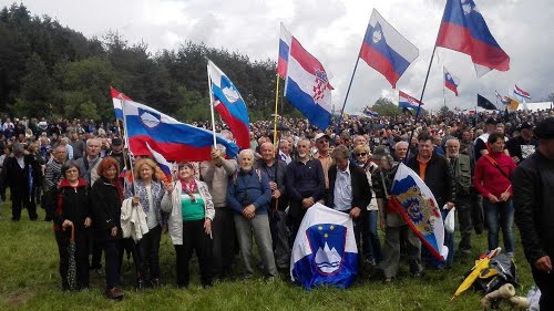 14.05.2016.g., Bleiburg: svjećanje povodom 71.g. i "Bleiburg prije i poslije Bleiburga". Hrvatske i Slovenske zastave zajedno !!!