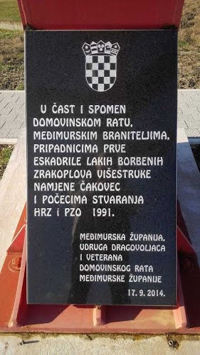 2016-02-24.g., BELICA ratni avion Hrvatske vojske - spomen ploća