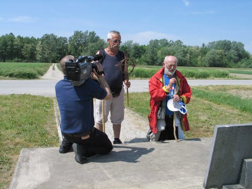 Otok Virje 11-05-2009.g., vječiti hrvatski Hodočasnici Dido i Čulo na putu Vukovar-Bleiburg