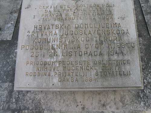 Daksa (2008.g.): grobište komunističkih zločina 1944.g.