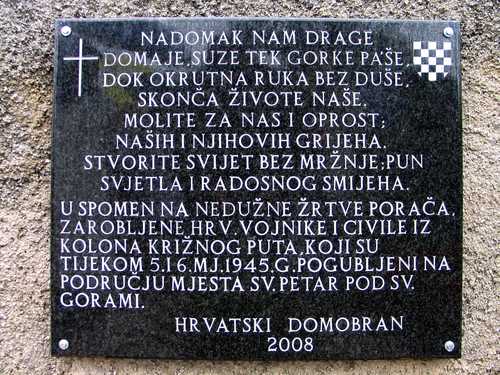 Bistrica ob Sotli 2008.leta: Hrvati in Slovenci postavili spominsko ploščo na pokopališču