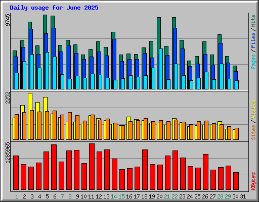 Daily usage for June 2025