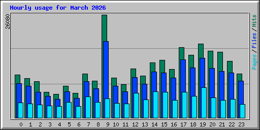 Hourly usage for March 2026
